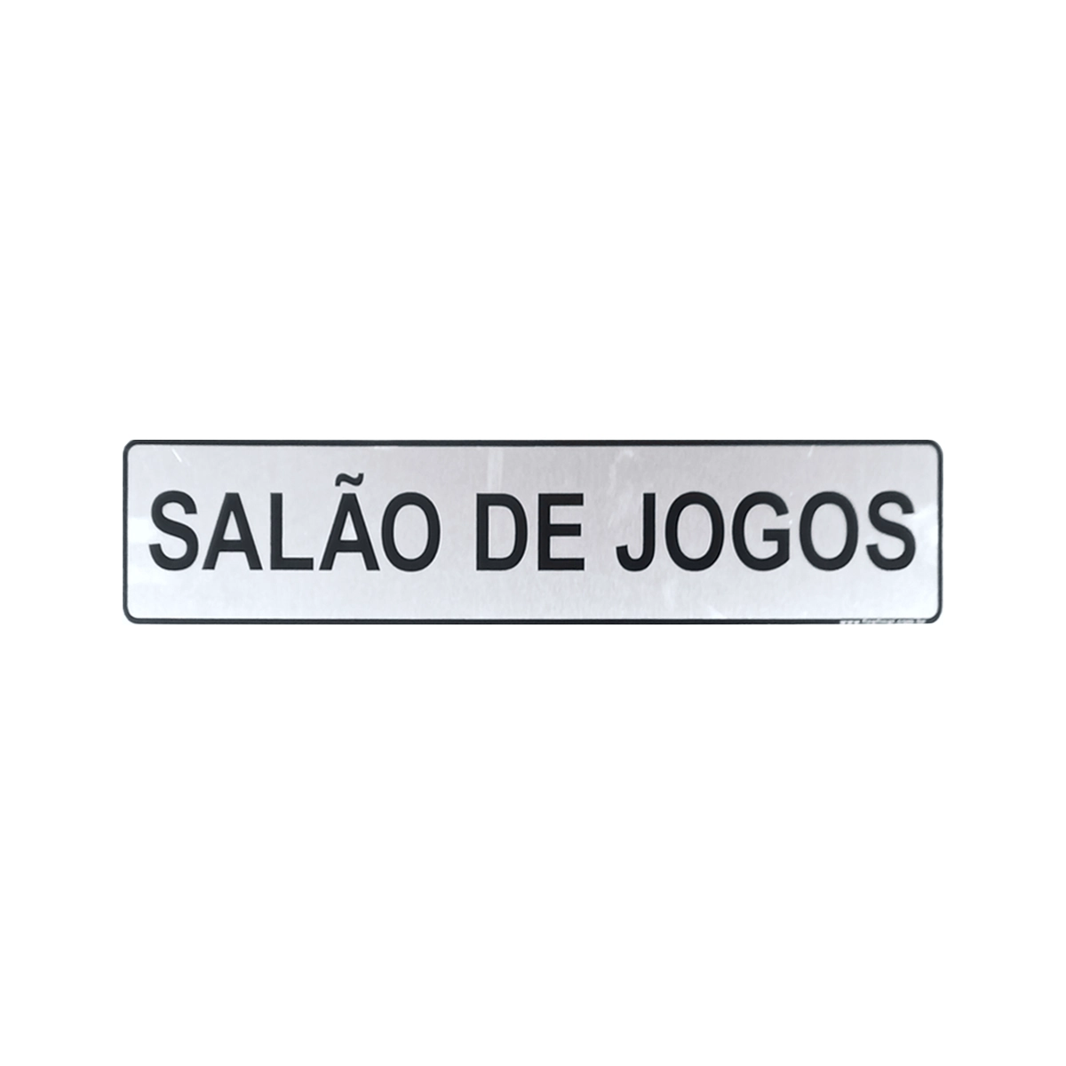 Placa Salão de Jogos Adesiva Informativa Acrílico 25x5 Cm