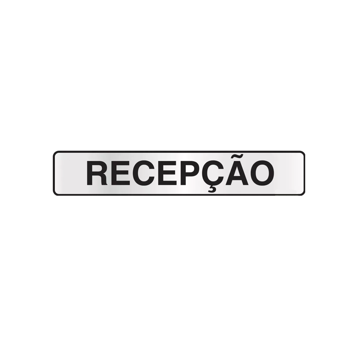 Placa de Sinalização Informativa Recepção 25x5 Cm Adesiva