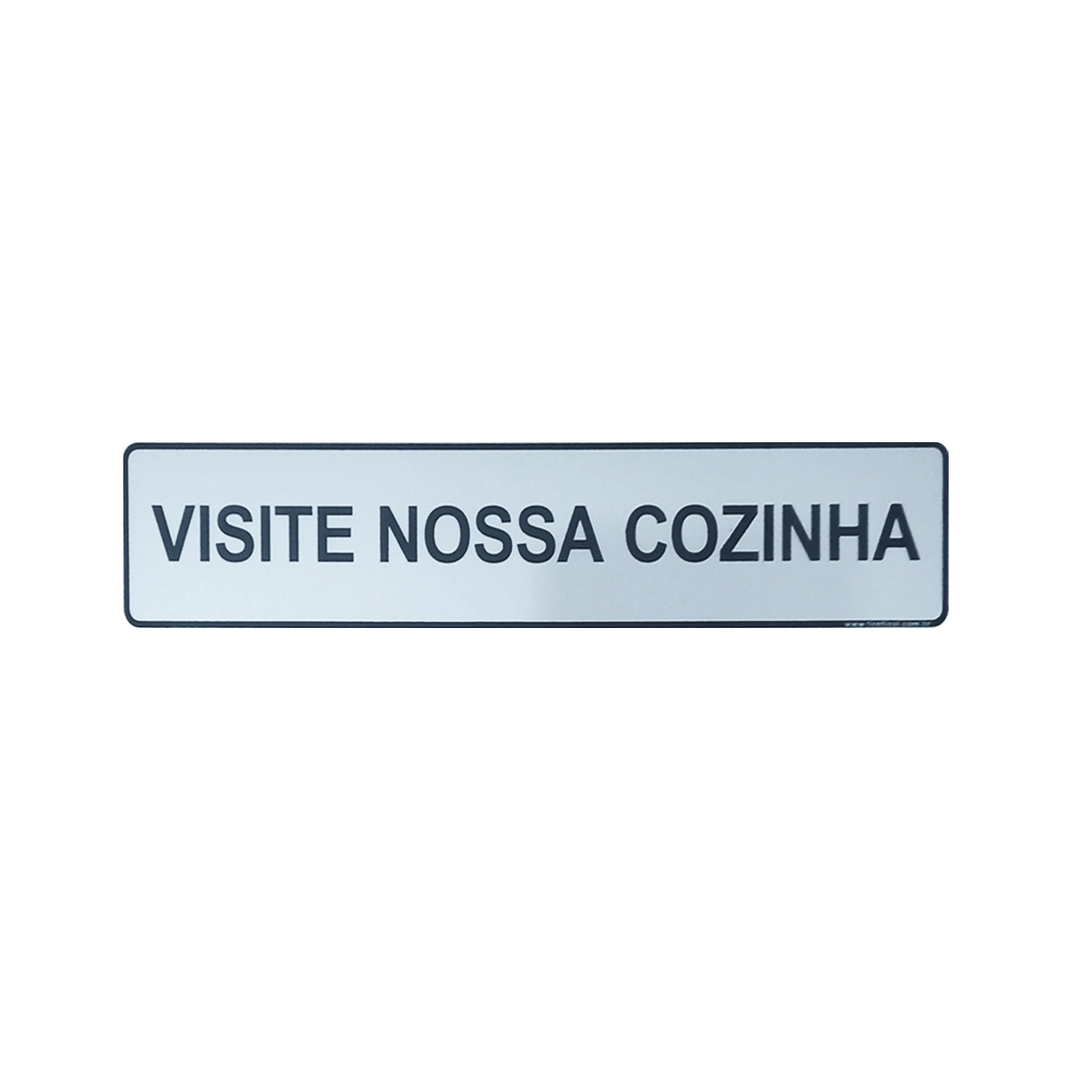 Placa Sinalização Adesiva Acrílica Indicativa Visite A Nossa Cozinha 25x5
