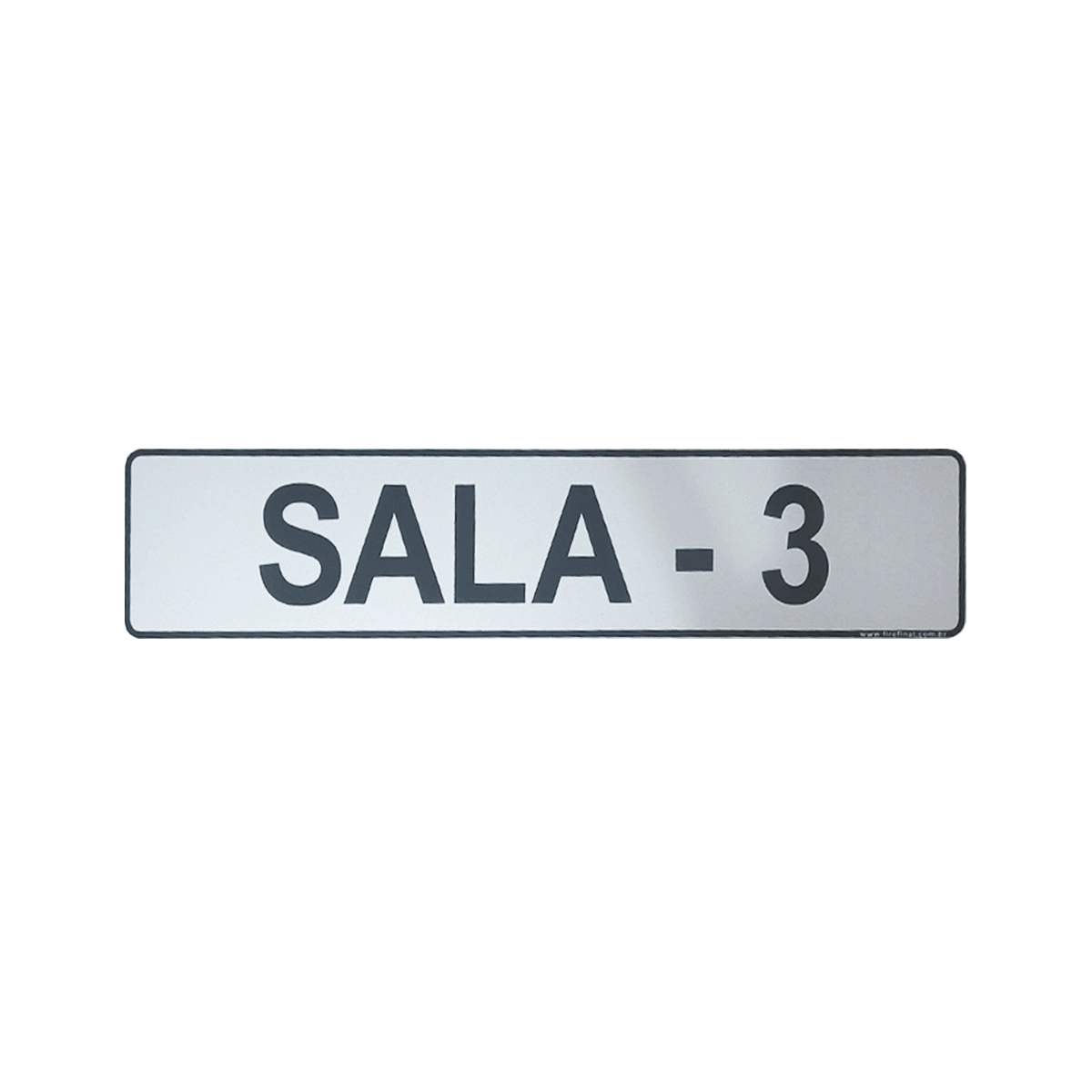 Placa Informativa Adesiva Acrílica Sala 3 Escritório 25x5 Cm