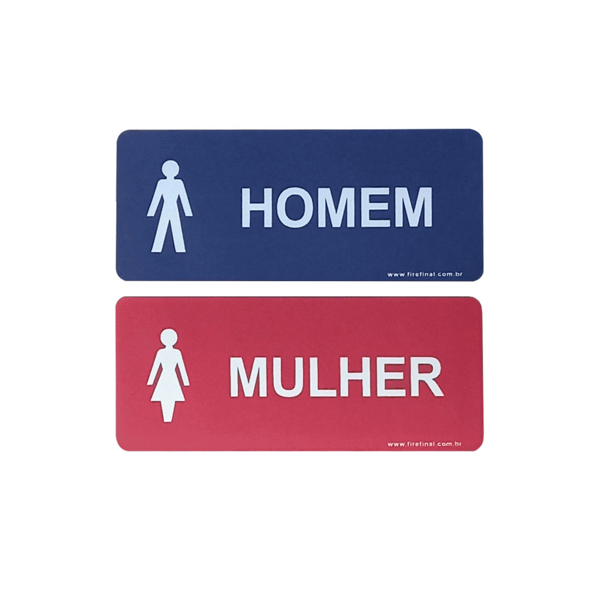 Conjunto Placa Sinalização Adesiva Acrílico Homem/Mulher 25x5 Cm