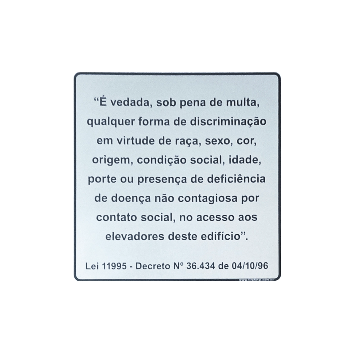 Placa Sinalização Adesiva Informativa Aviso Elevador 15x15 cm Acrílica