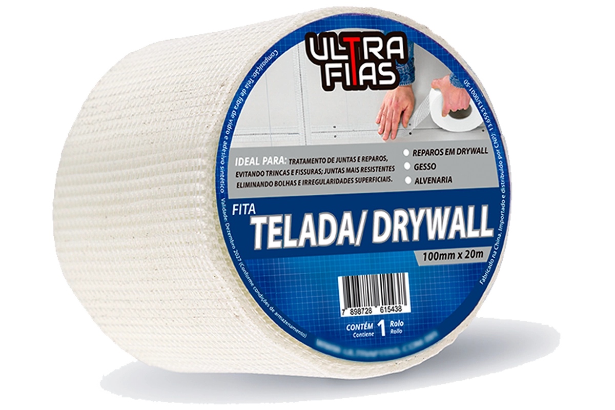 Fita Telada Drywall 100mm X 20 Metros