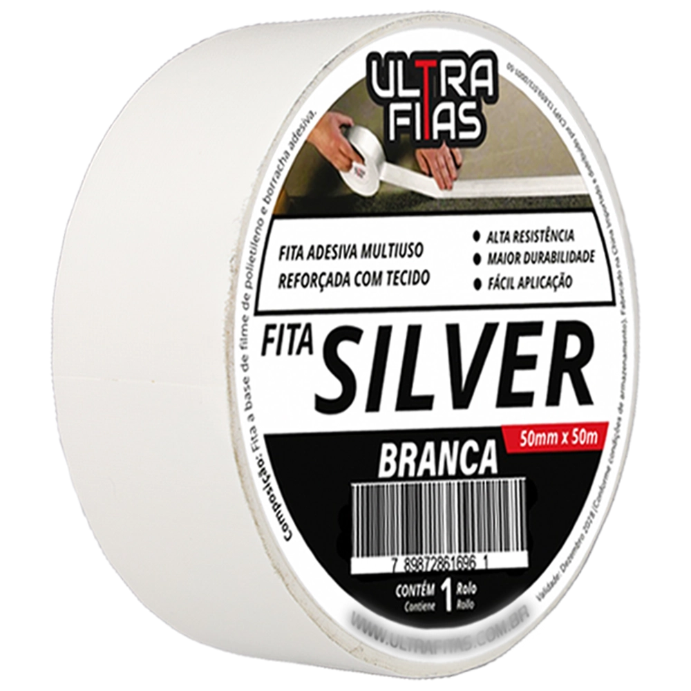 Fita Adesiva Multiuso Silver Tape 50 Mm X 50 Metros - Branca