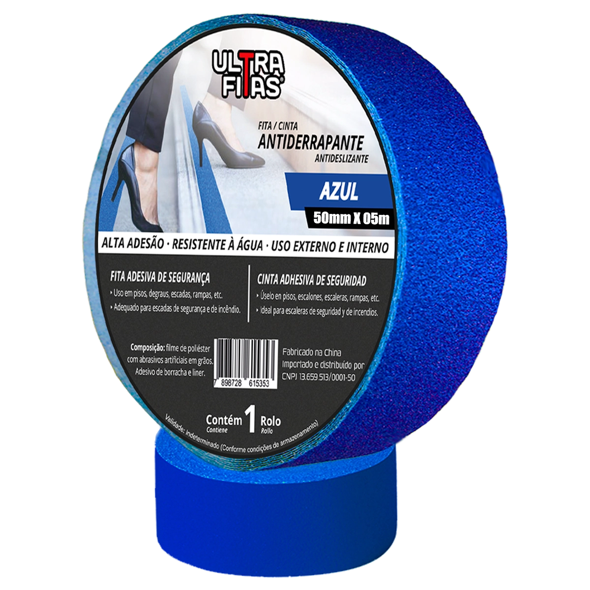 Fita Antiderrapante 50 Mm X 05 Metros - Azul