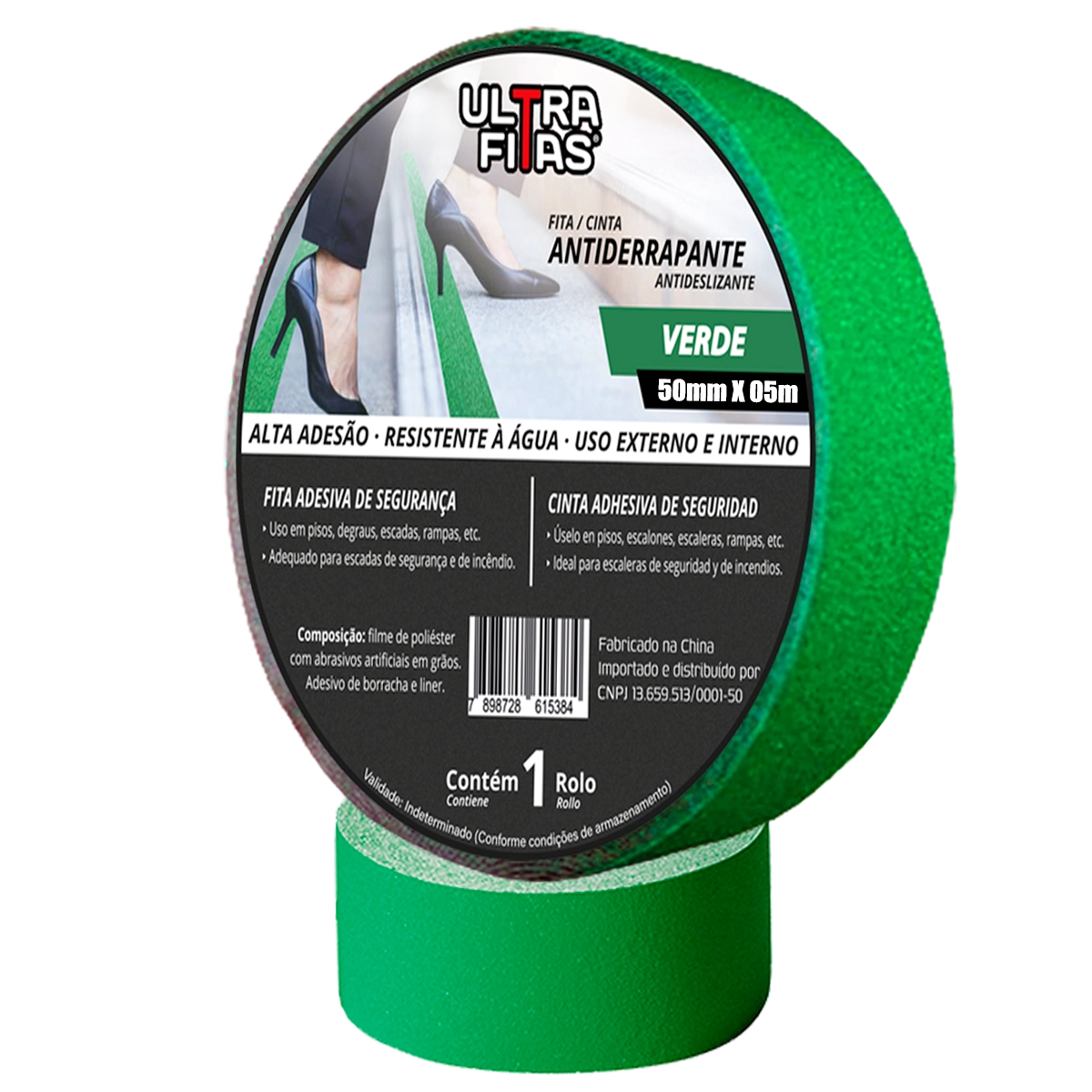 Fita Antiderrapante 50 Mm X 05 Metros - Verde