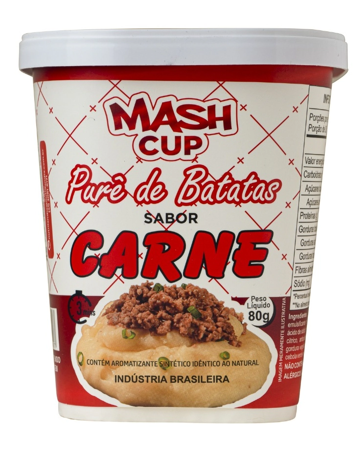 Pure Batata Mash Cup Instantaneo Carne 80g