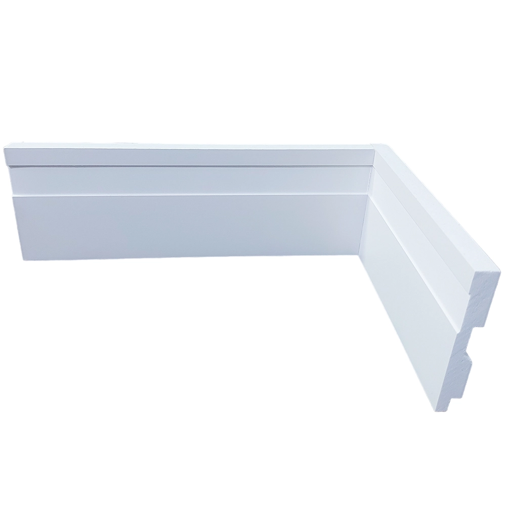 Kit 15 Barras Rodapé Poliestireno 7cm de Altura Frisado Branco (7x1x240cm) - Formix 3D