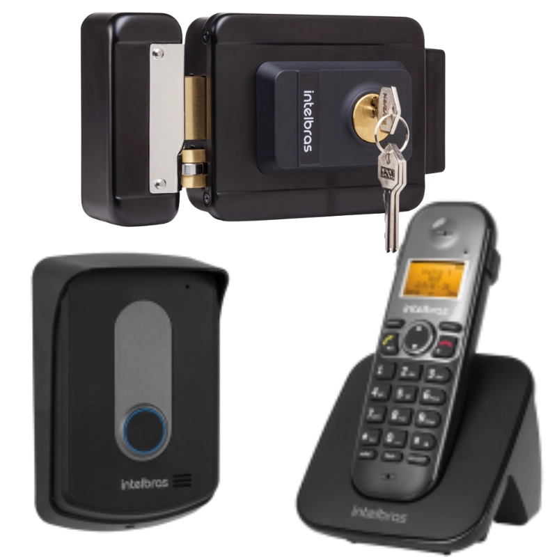 Kit Interfone Telefone E Porteiro Sem Fio Tis 5010 E Fechadura Fx1500 Intelbras Tis Tis5010 Fx 1500