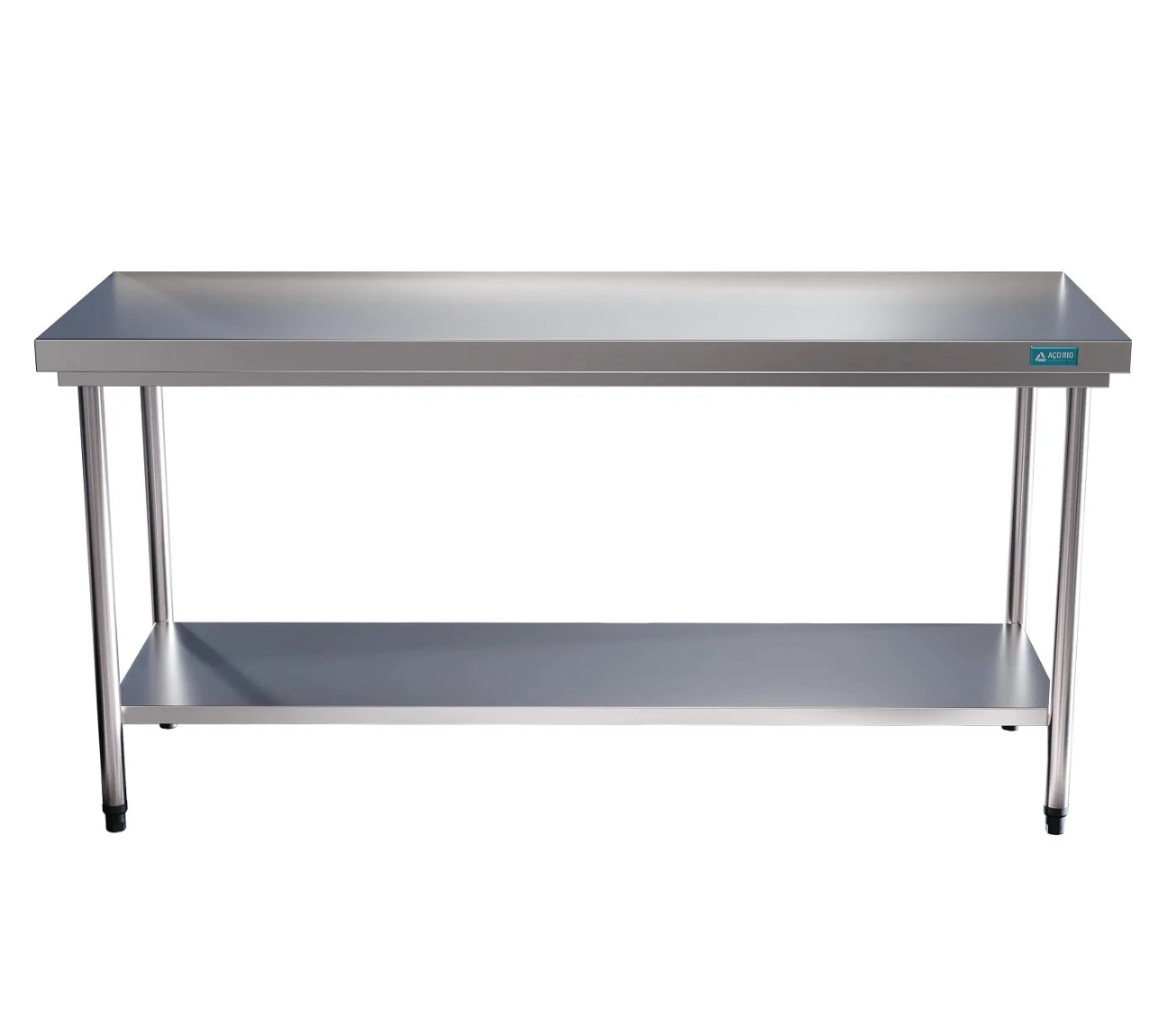 Mesa Bancada Em Aço Inox Com Prateleira 120x60x85 Aço Rio