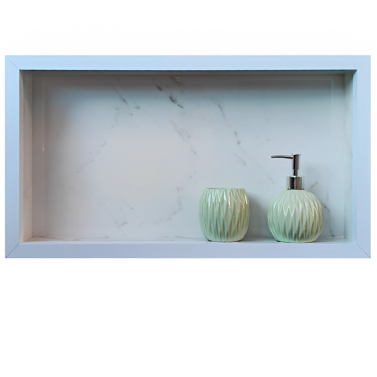 Nicho de Porcelanato Banheiro Branco Santorine Polido 60x32cm
