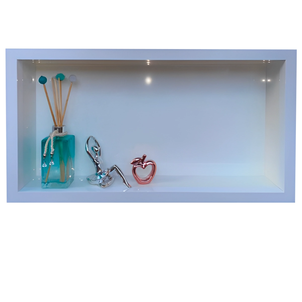 Nicho Original em Porcelanato Branco Polido Para Banheiro 60x32cm