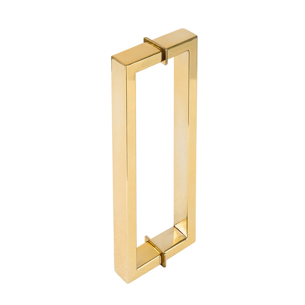 Puxador Duplo Para Box Banheiro 30cm Em Aço Inox Dourado Brilhante Stainless