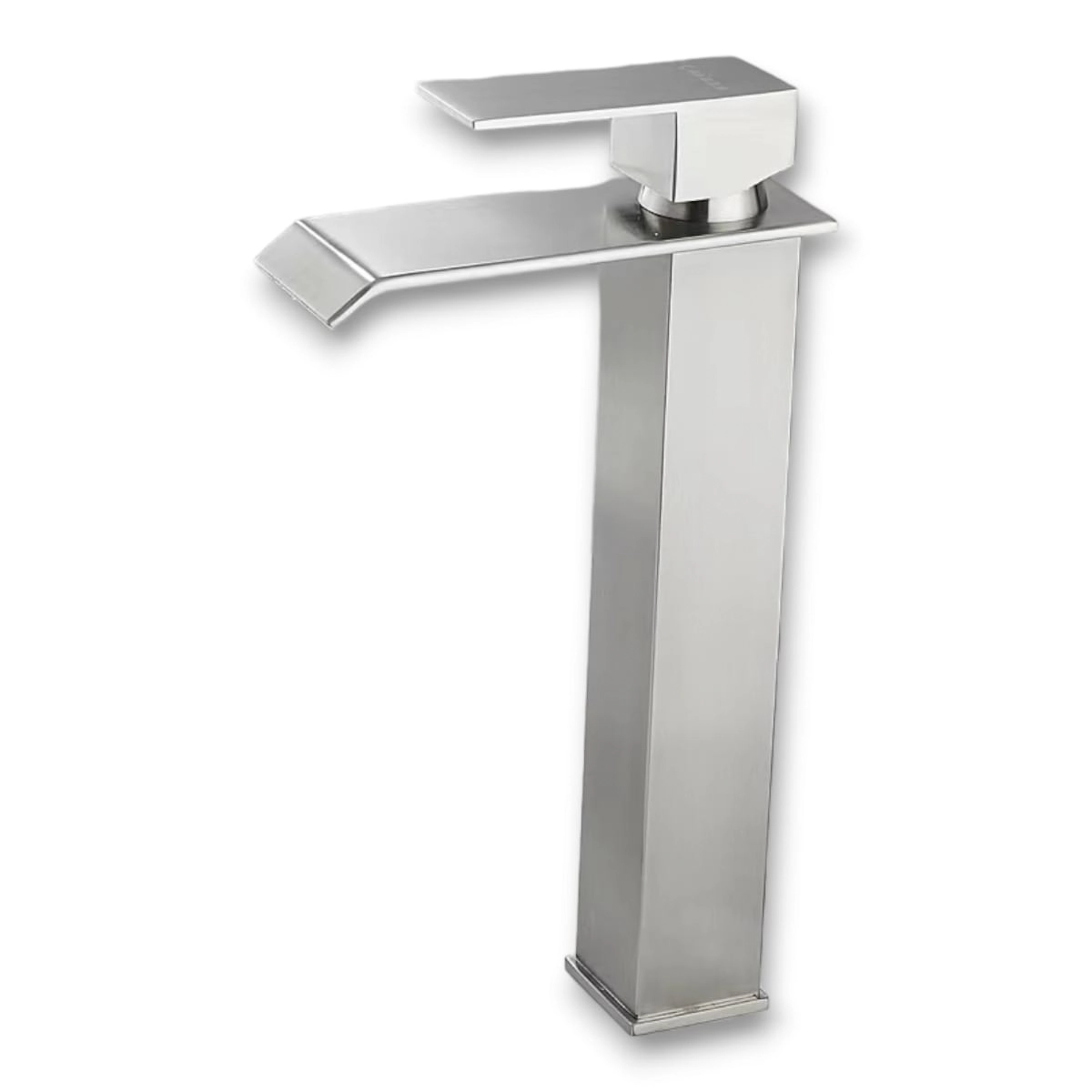 Torneira Banheiro Gourmet Cascata Quadrada Alta Monocomando Misturador Quente e Frio Cuba Sobrepor - Cromada - Mg35