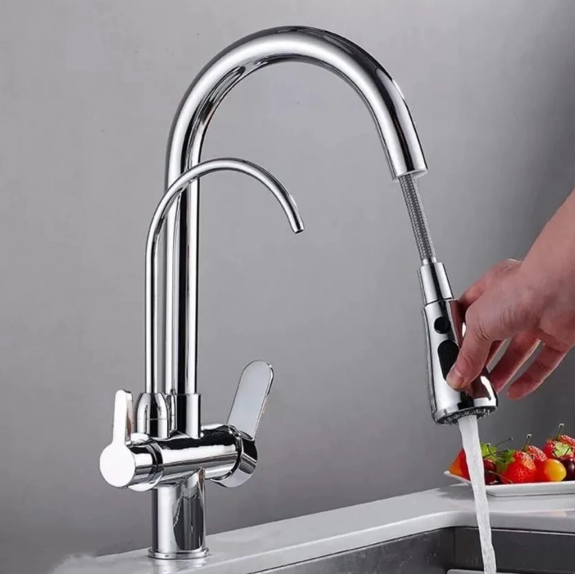 Torneira Cozinha Com Saída Para Filtro 360 Moonfall Extensivel Cromada Mg93