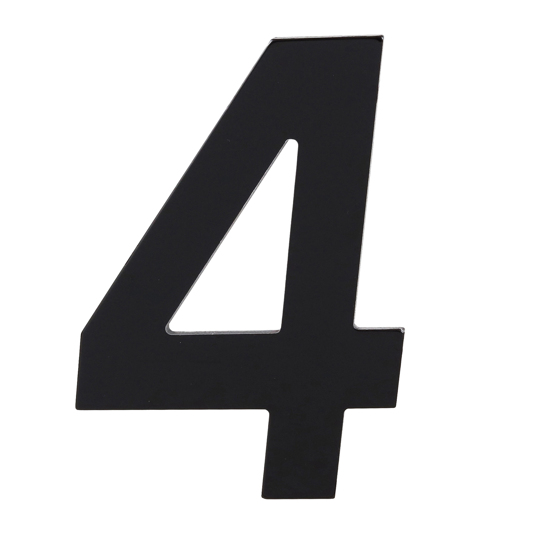 Número para Casa "4" de Alumínio com Dupla Face 13x8cm Preto
