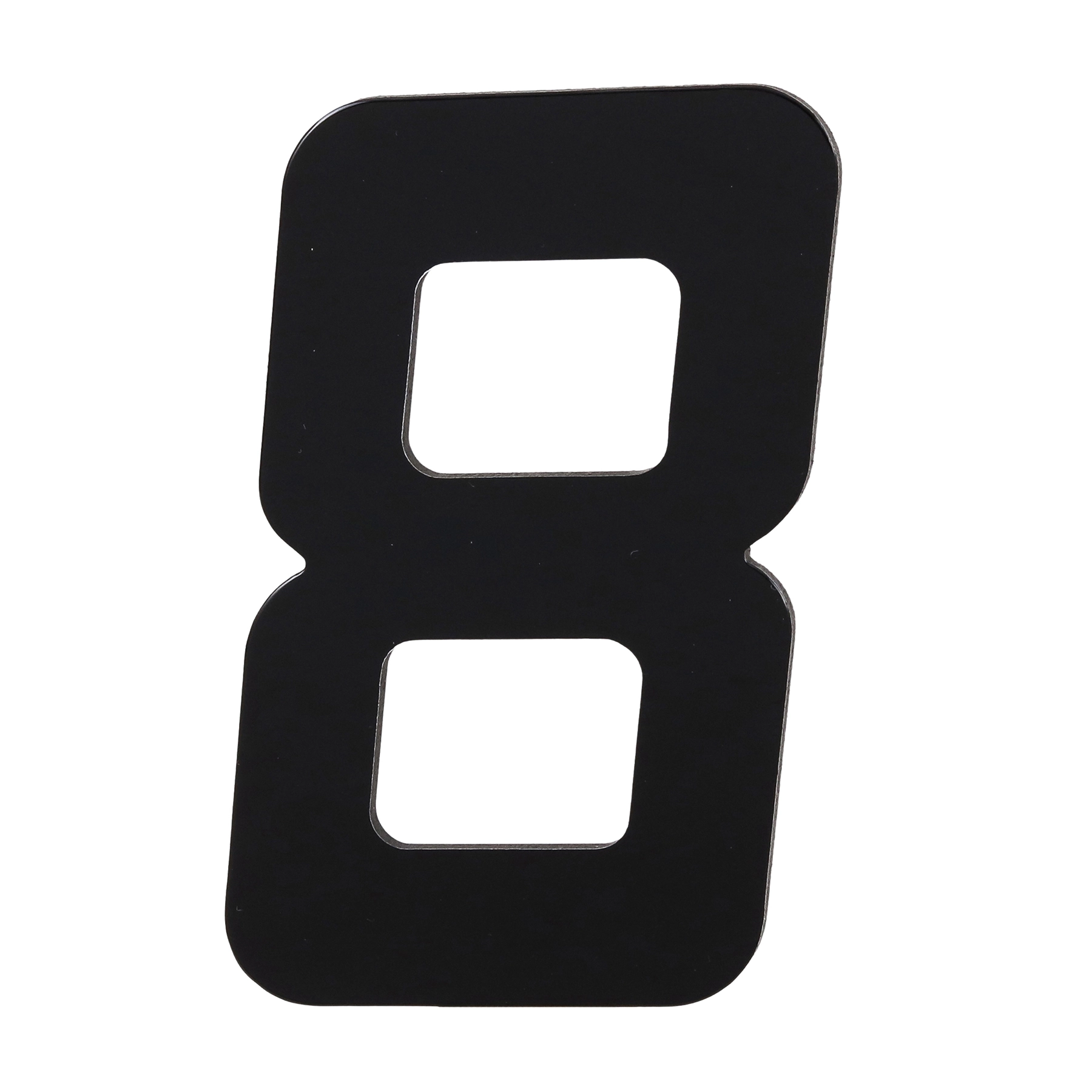 Número para Casa "8" de Alumínio com Dupla Face 13x8cm Preto