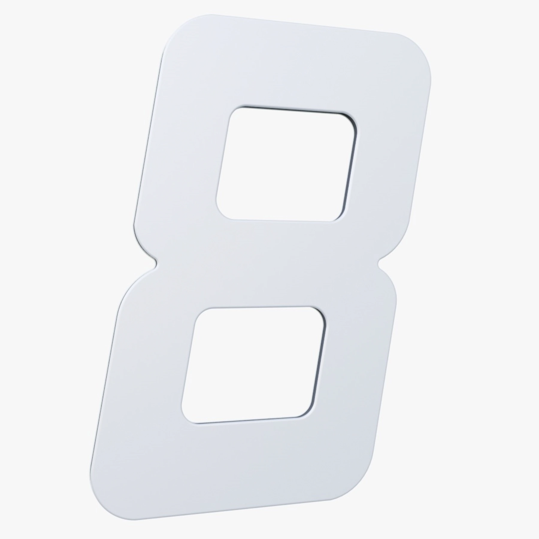 Número para Casa "8" de Alumínio com Dupla Face 13x8cm Branco
