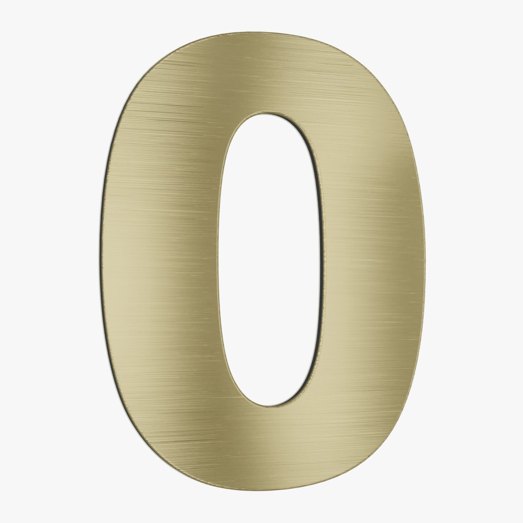 Número para Casa "0" de Alumínio com Dupla Face 12,5x9cm Ouro Escovado