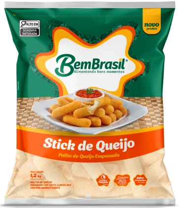 Palito Empanado Stick Queijo Bem Brasil Pacote 1,2kg
