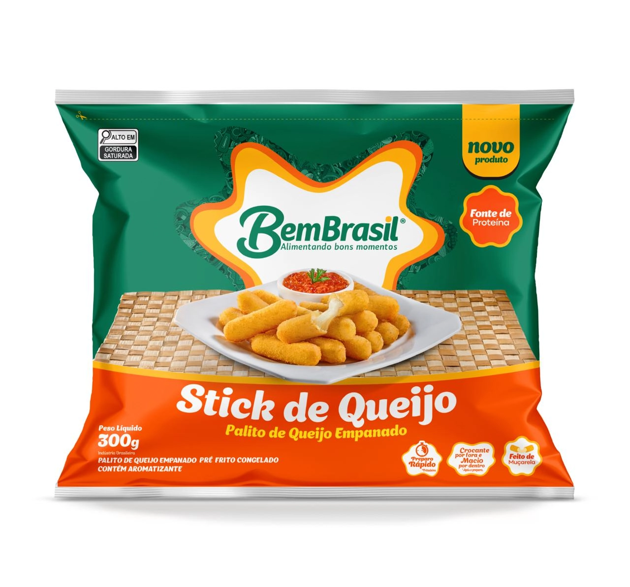 Palito Empanado Stick Queijo Bem Brasil Pacote 300g