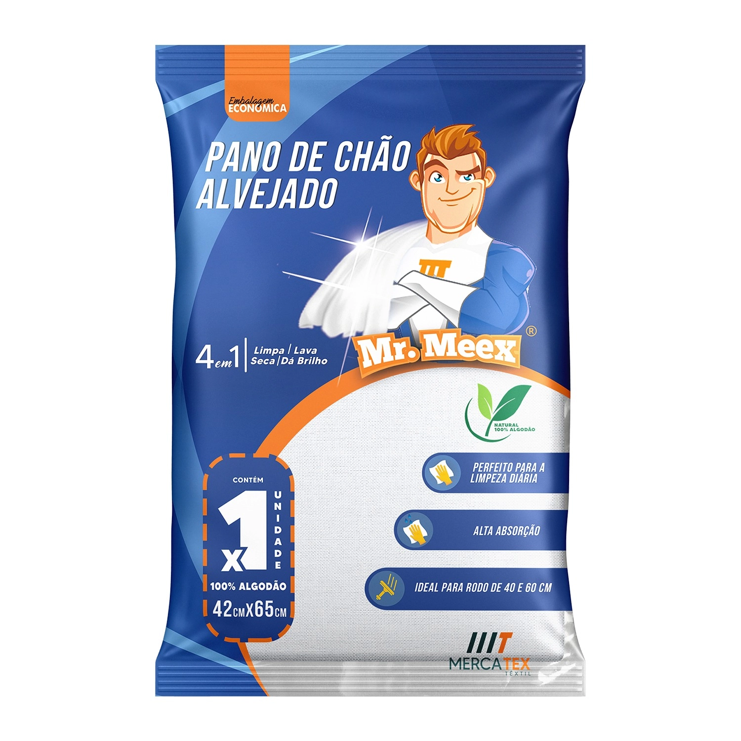 Pano De Chao Mr Meex Alvejado C/ 1 Unid