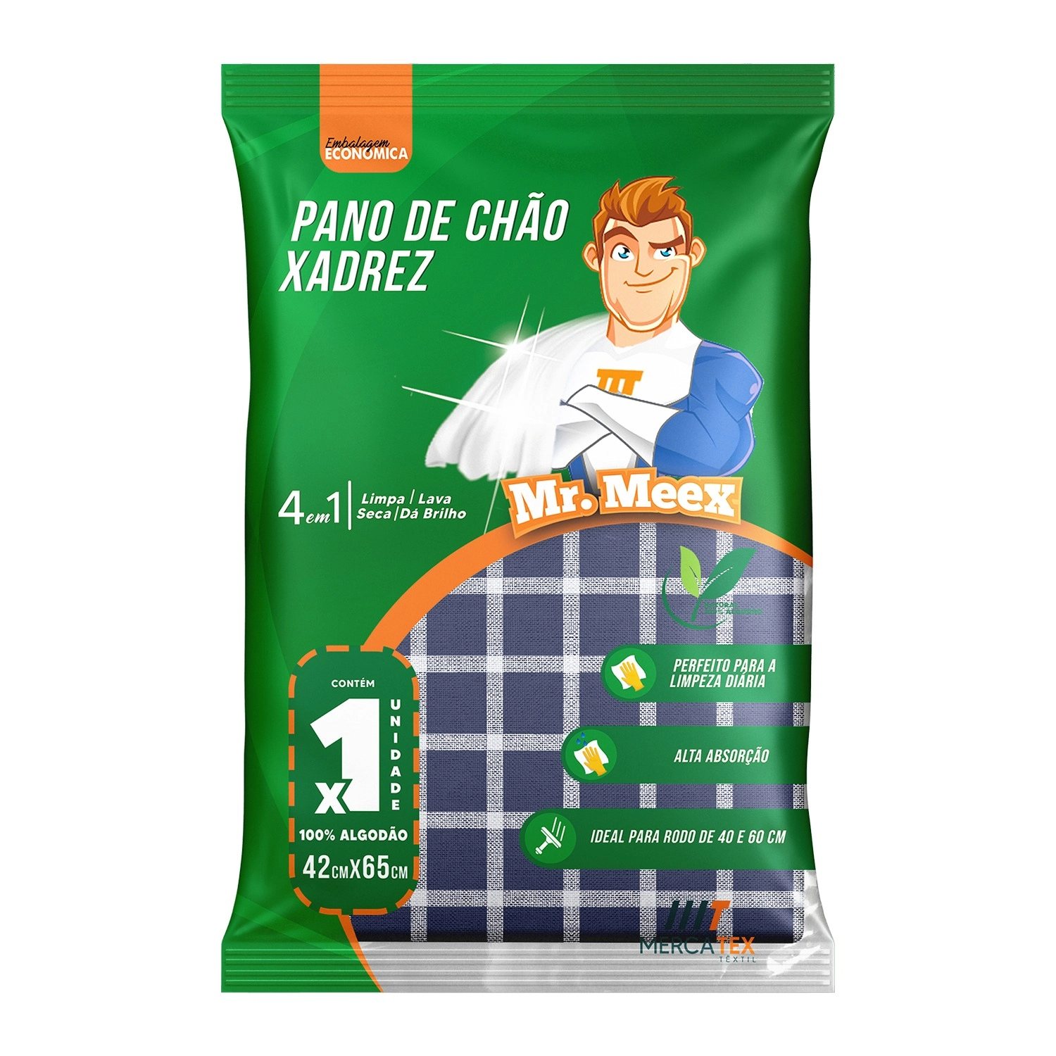 Pano De Chao Mr Meex Xadrez C/ 1unid