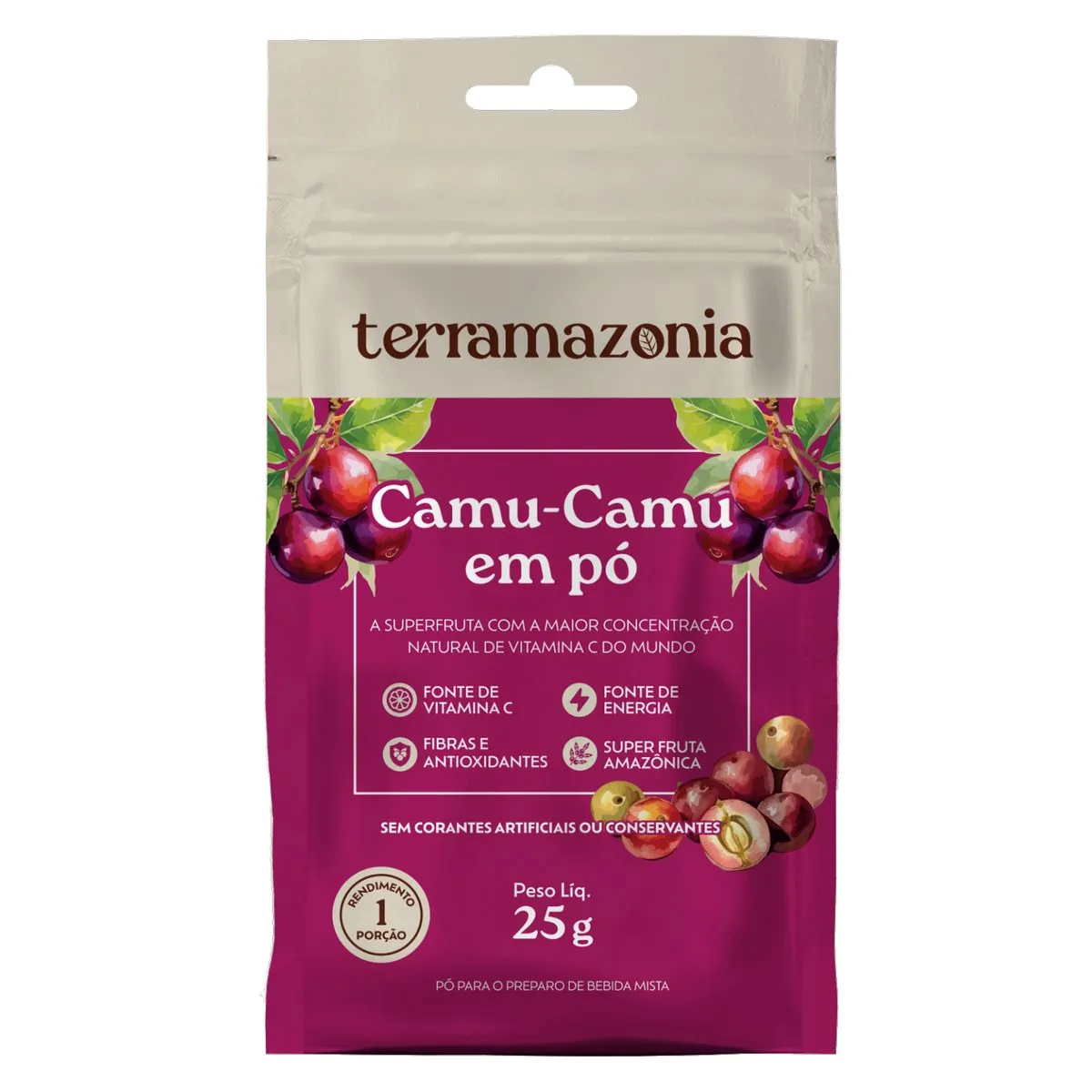 Camu Camu em Pó Sem Glúten Sachê Terramazonia 25g