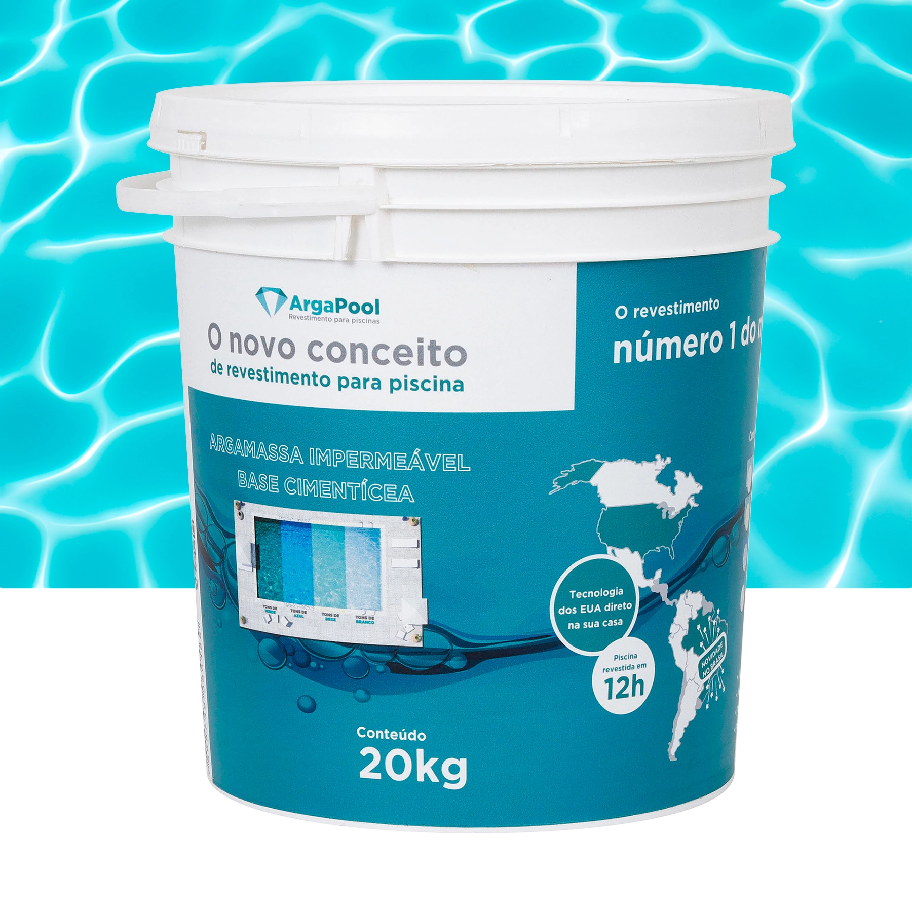 Argamassa Revestimento Externo 20kg Branco Impermeável para Plaster Argapool