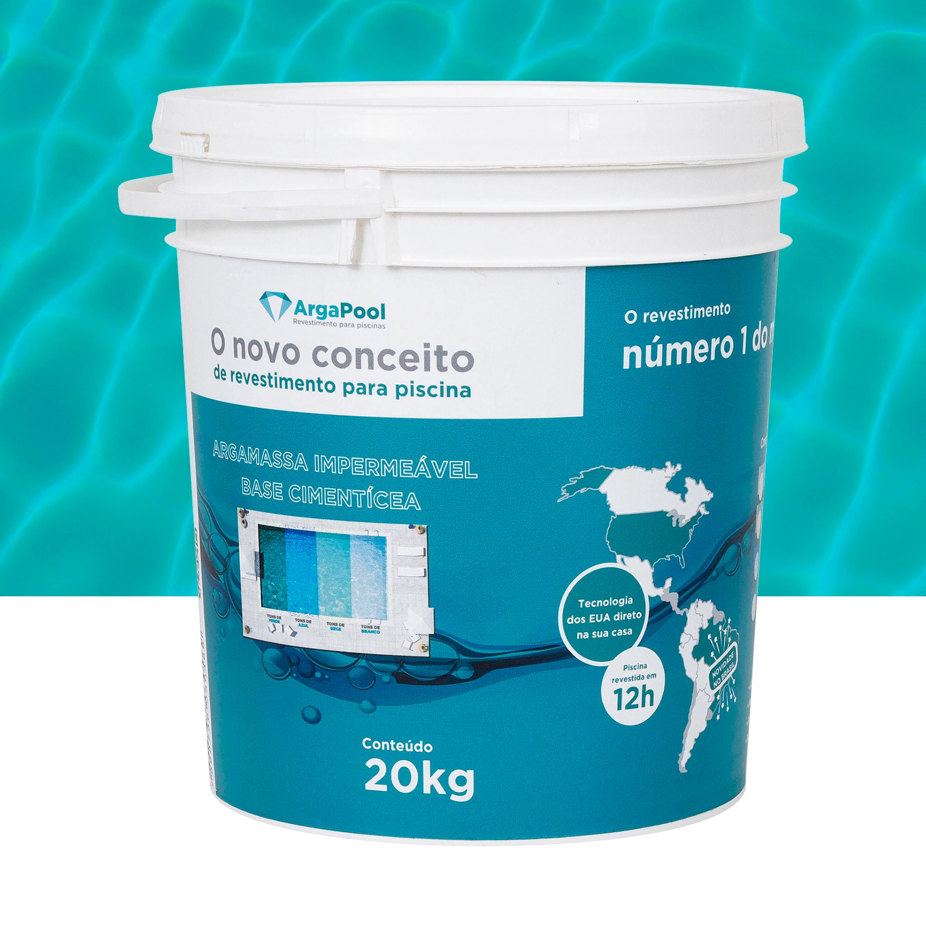 Argamassa Revestimento Externo 20kg Verde Impermeável para Plaster Argapool