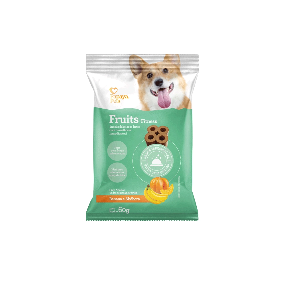 Papaya Pets Fruits Fitness Banana E Abobora 60g