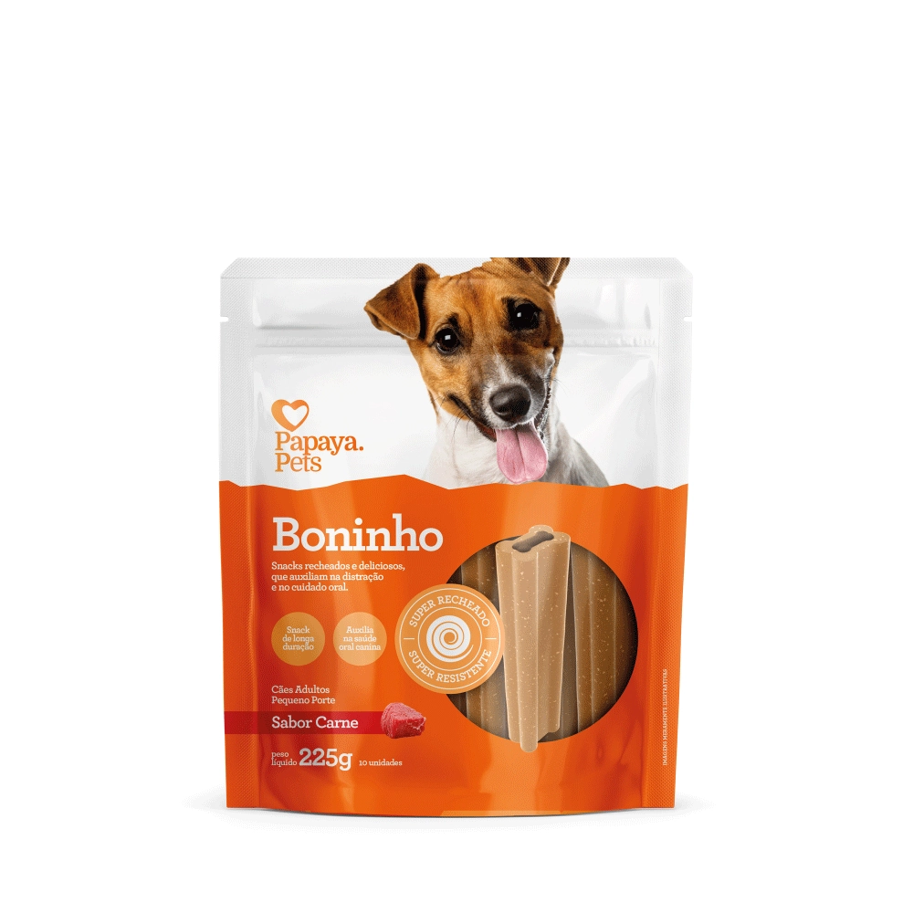 Snack Papaya Pets Boninho Para Caes Ad. De Porte Pq Carne 225gr