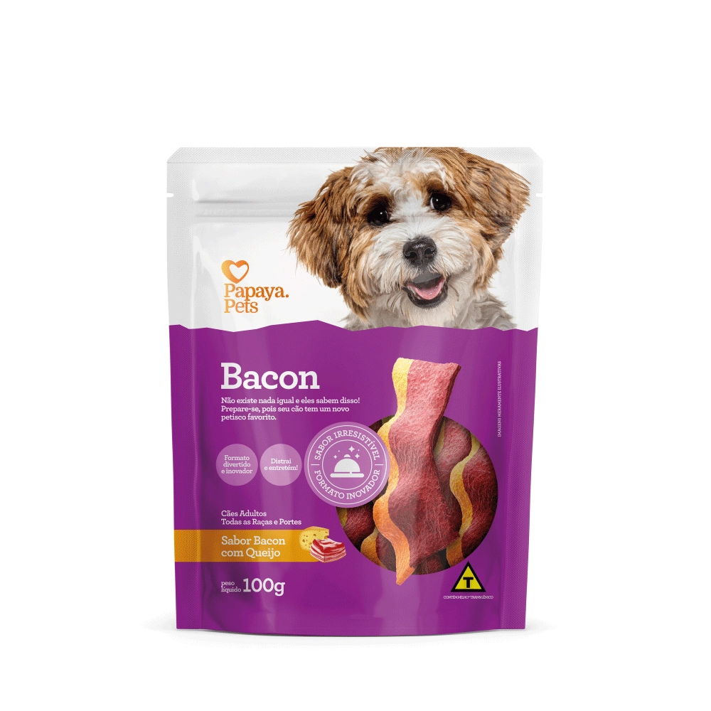 Papaya Pets 100g Bacon Com Queijo