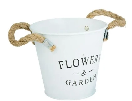 Balde Decorativo 12cm Metal Alca De Corda