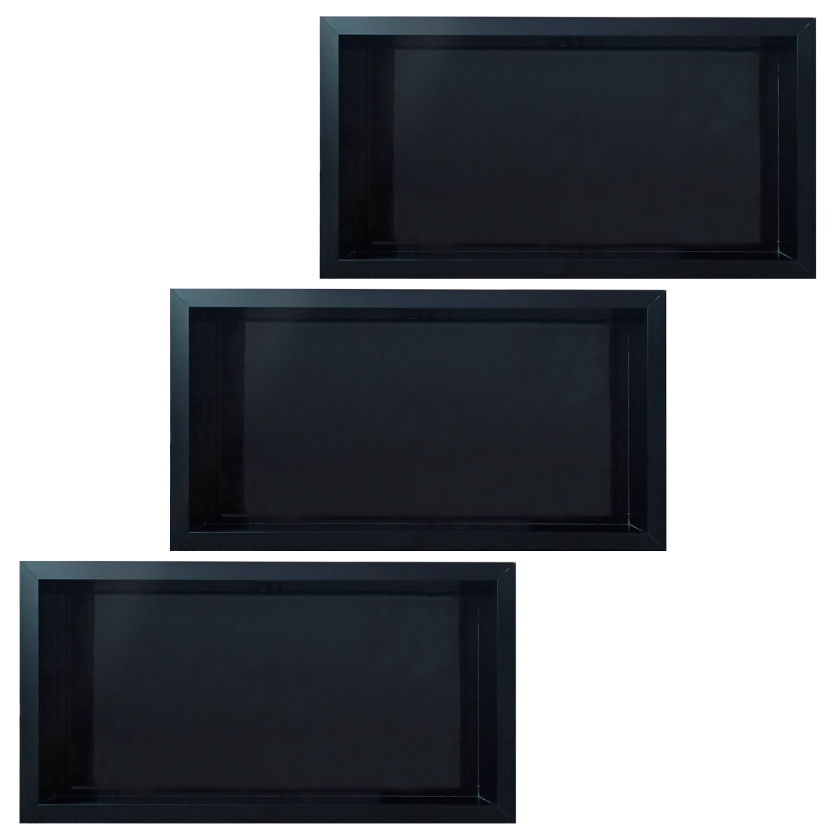 Nicho Porcelanato Preto Nero 60x32 Kit 3 Unidades Banheiro