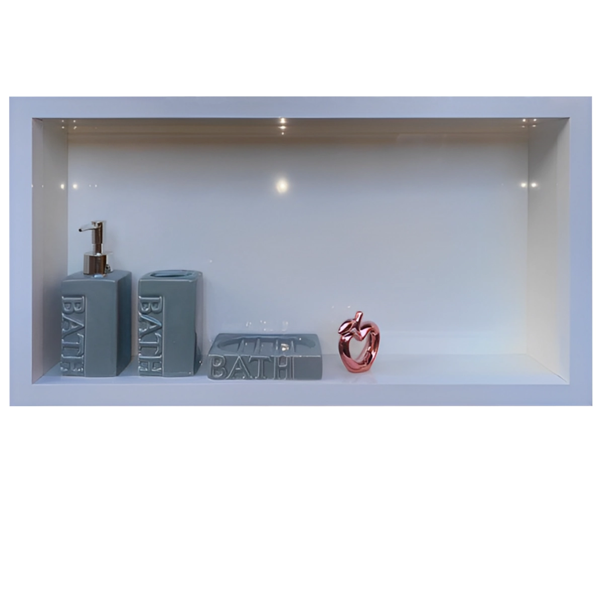 Nicho Porcelanato Polido + Brinde Banheiro Branco 60x32cm