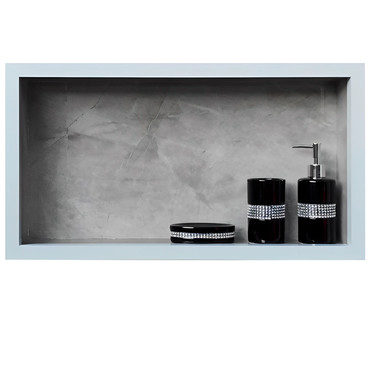 Nicho Porcelanato Original Para Banheiro Cinza Polido 60x32cm