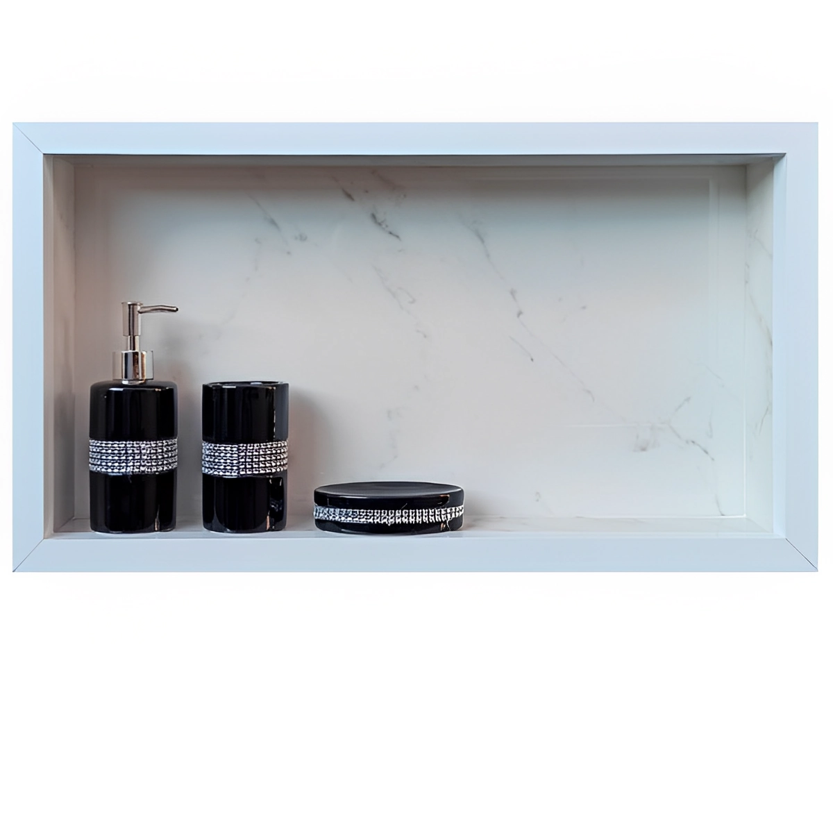 Nicho em Porcelanato Original Branco Santorine Para Banheiro 60x32cm