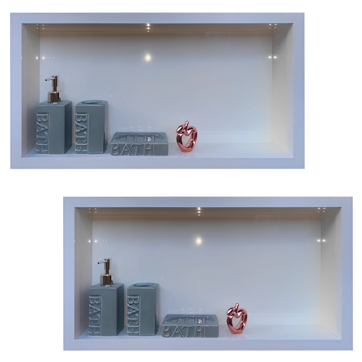 Kit 02 Nicho De Porcelanato Branco Polido 60x32cm