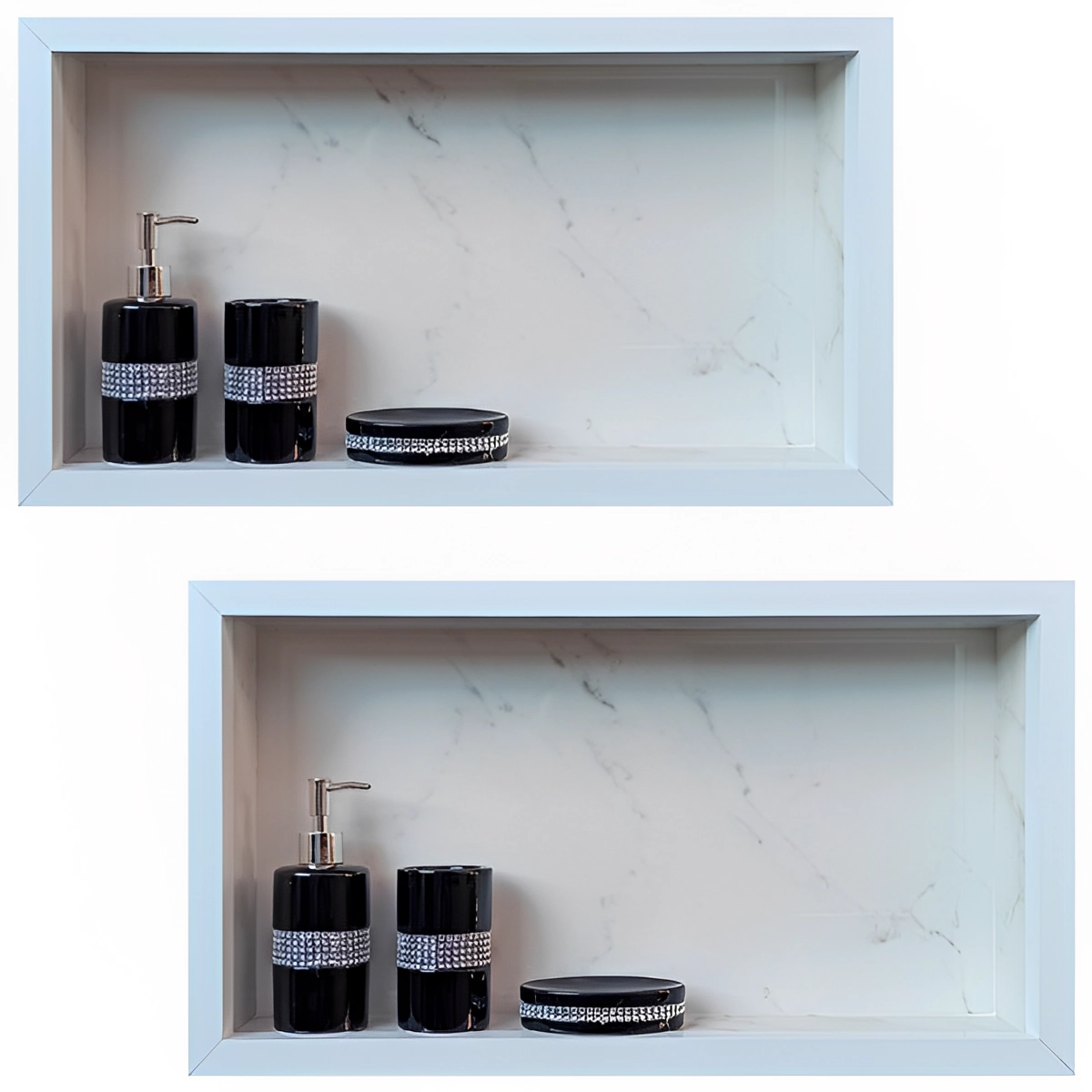 Kit 2 Nicho Porcelanato Branco Santorine Polido 60x32 Lomina