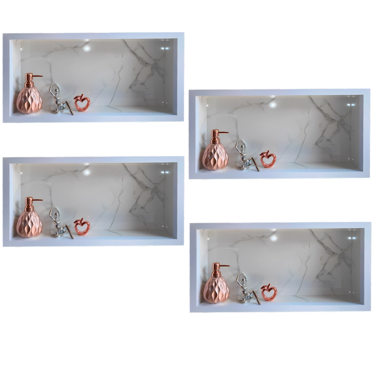Nicho Porcelanato Branco Carrara Banheiro 60x32 Kit 4 Unidades