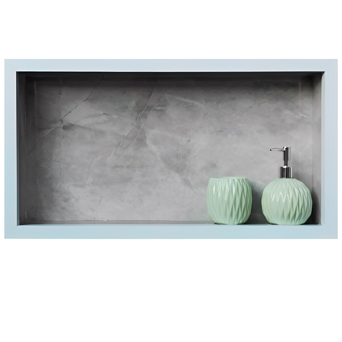 Nicho Em Porcelanato Banheiro Cinza Pulpis Promoçao 62x32 Cm