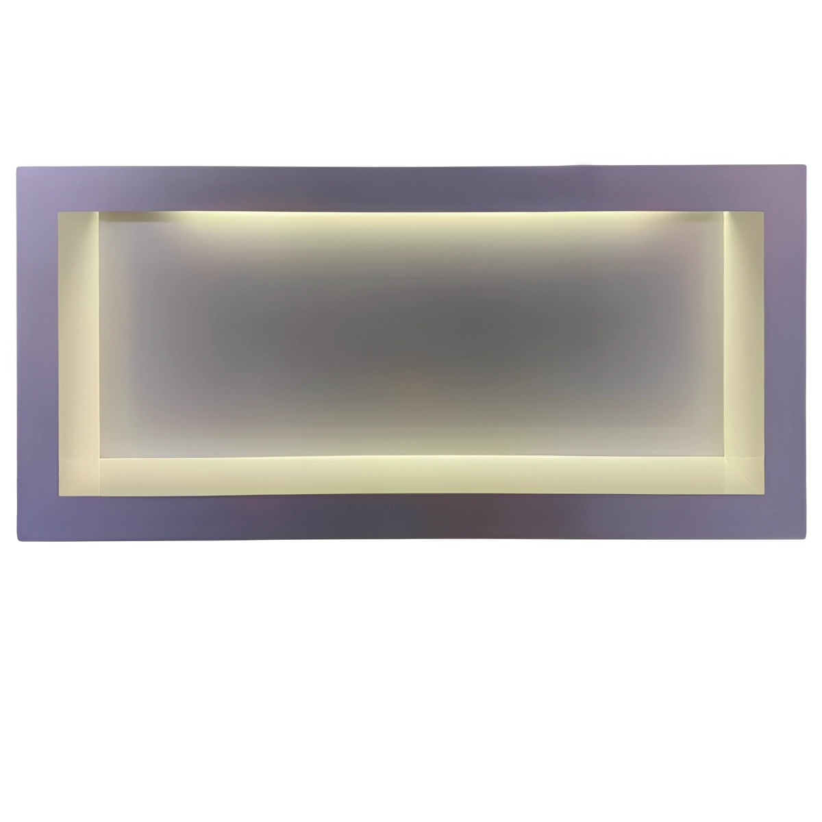Nicho de Porcelanato Branco Polido com LED Para Banheiro 60x32cm