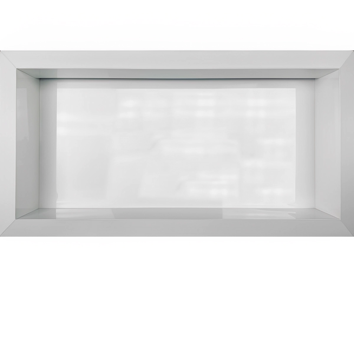 Nicho Porcelanato Branco Polido Borda Diamante LED 60x32cm