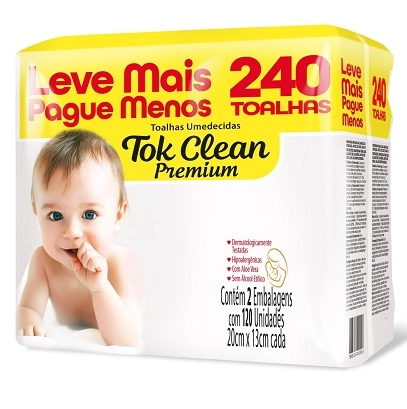 Pack Toalha Umedecida Tok Clean Premium C/240