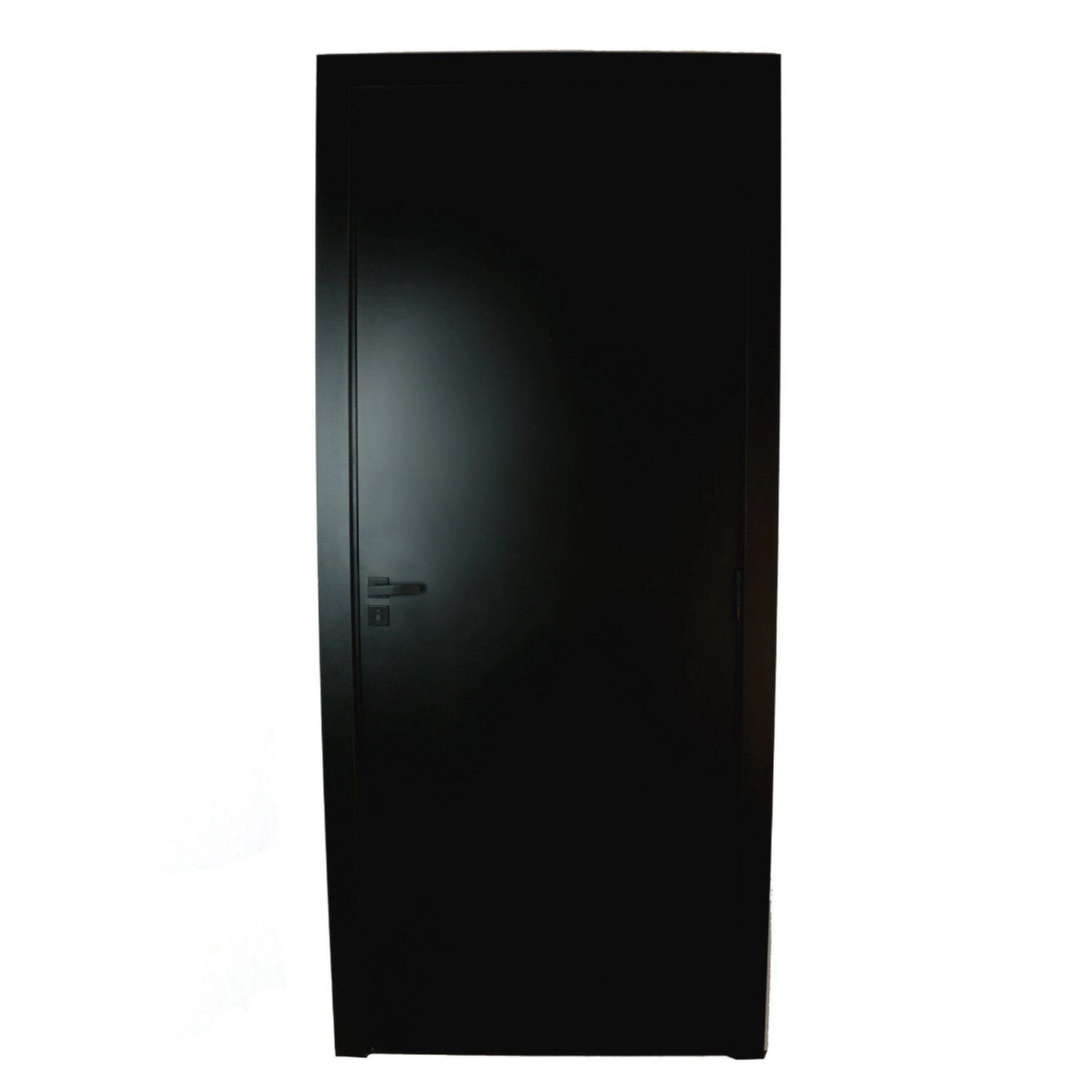 Kit Porta De Madeira Completa 213cm X 64cm Batente Regulavel De 14 A 16,5cm Esquerda Incoportas Preto