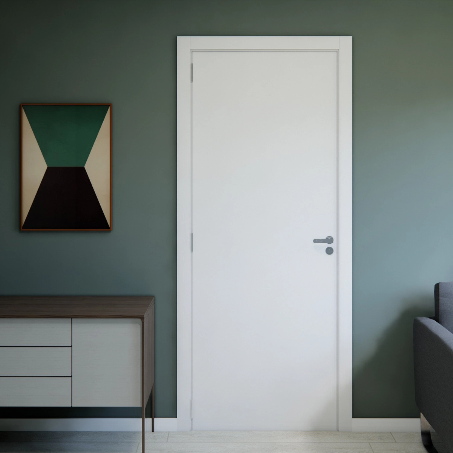 Kit Porta Completa 64x213cm Giro Batente Regulável Incoportas Branco