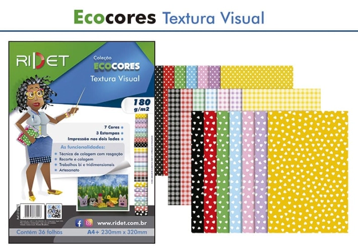 Ecocores Textura Visual A4 180gr 23x32cm 36fls