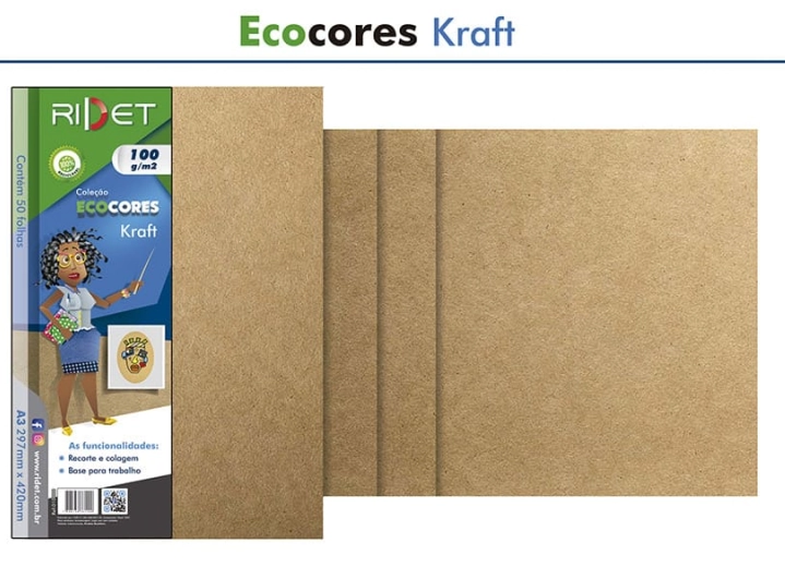 Ecocores Kraft A3 100gr 29,7x42cm 50fls