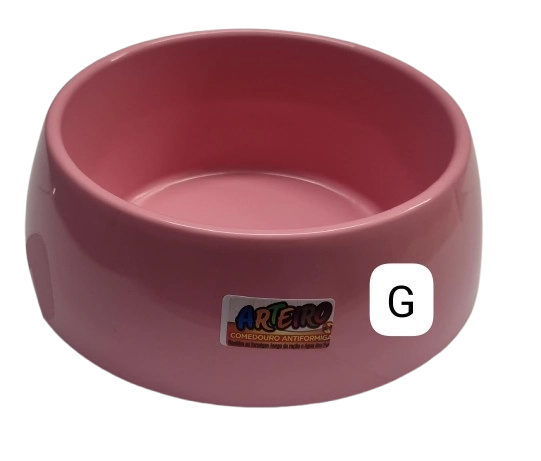 Comedouro Arteiro 1200ml Anti Formiga Rosa G